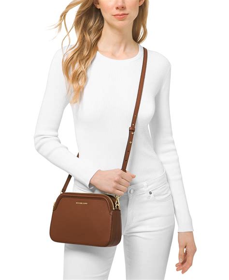 michael michael kors houston large leather double-zip crossbody|michael kors double zip backpack.